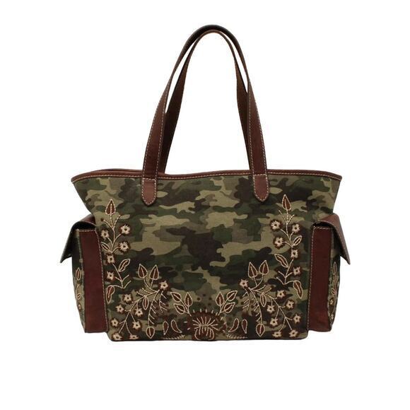 Nocona‎ Camo Western Embroidered Brown Bag Purse Conceal & Carry New Cowgirl NWT - Picture 1 of 6